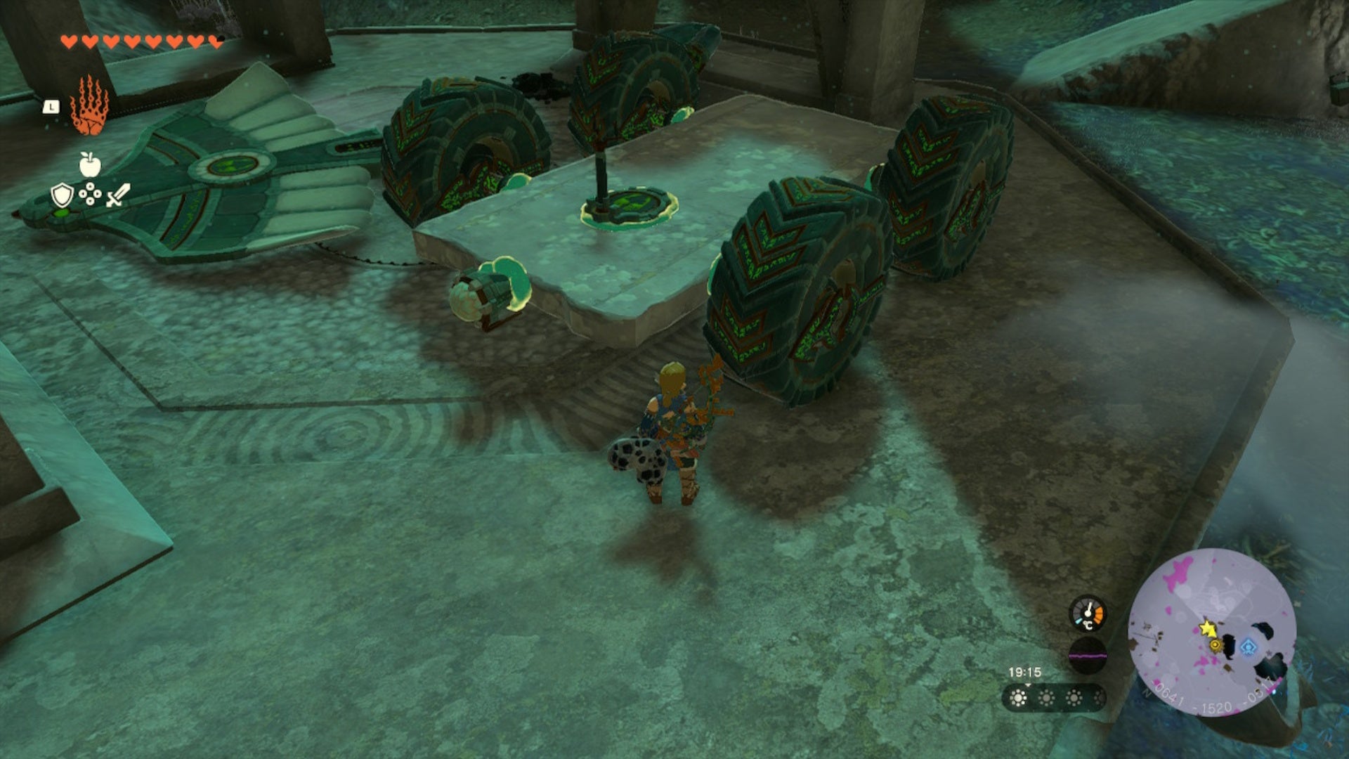 zelda totk link staring at zonai device car