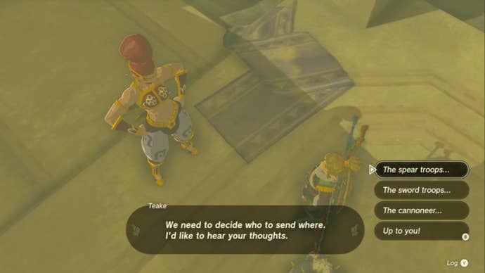 zelda totk link talking to captain teake