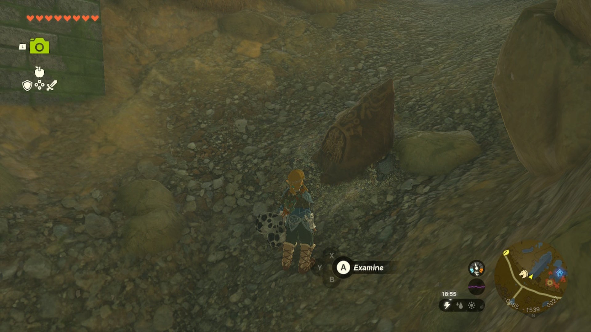 zelda totk link talking to drained dam statue