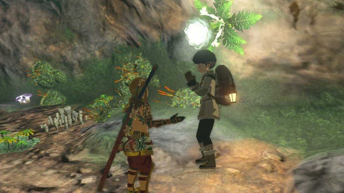 zelda totk link talking to fera in a well