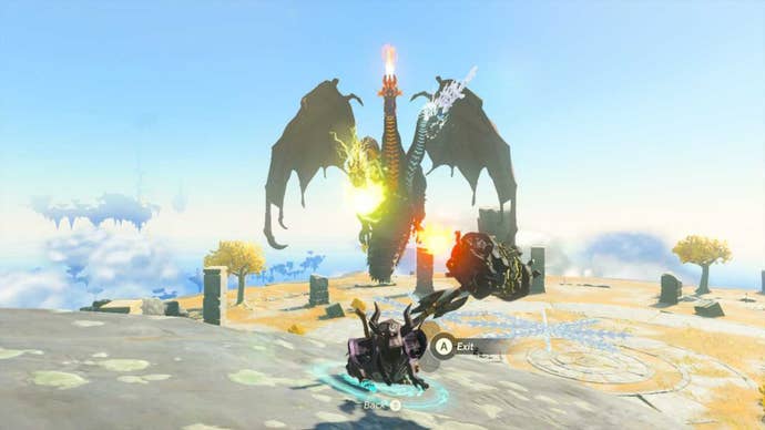 zelda totk link using ascend against king gleeok