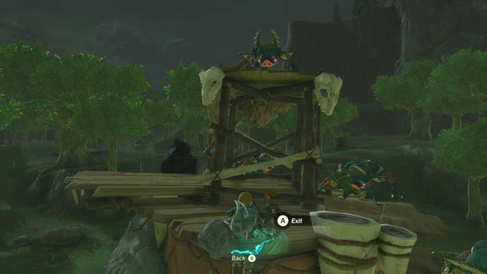 zelda totk link using ascend on battle talus