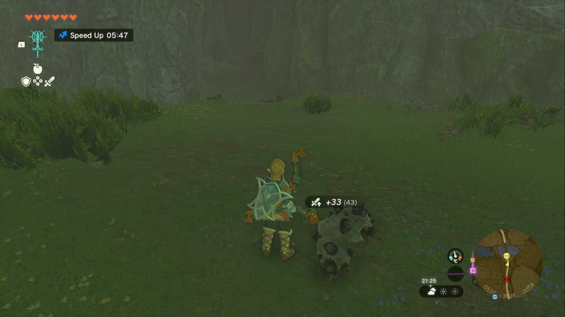 zelda totk link with stone talus heart weapon