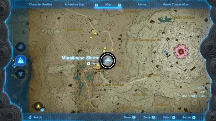 zelda totk marakuguc shrine map location