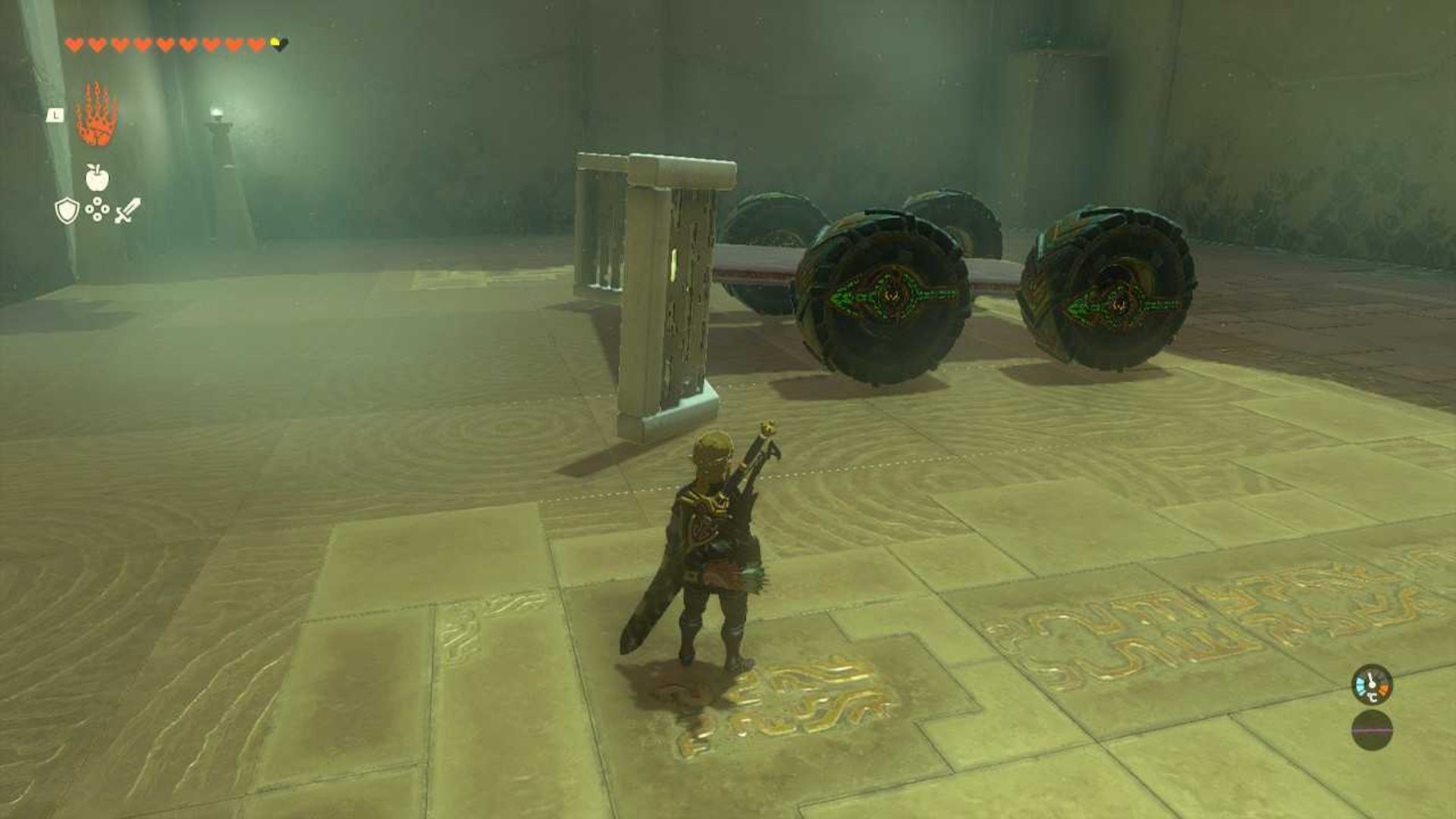 zelda totk marakuguc shrine ramp attached to four wheeled vehicle