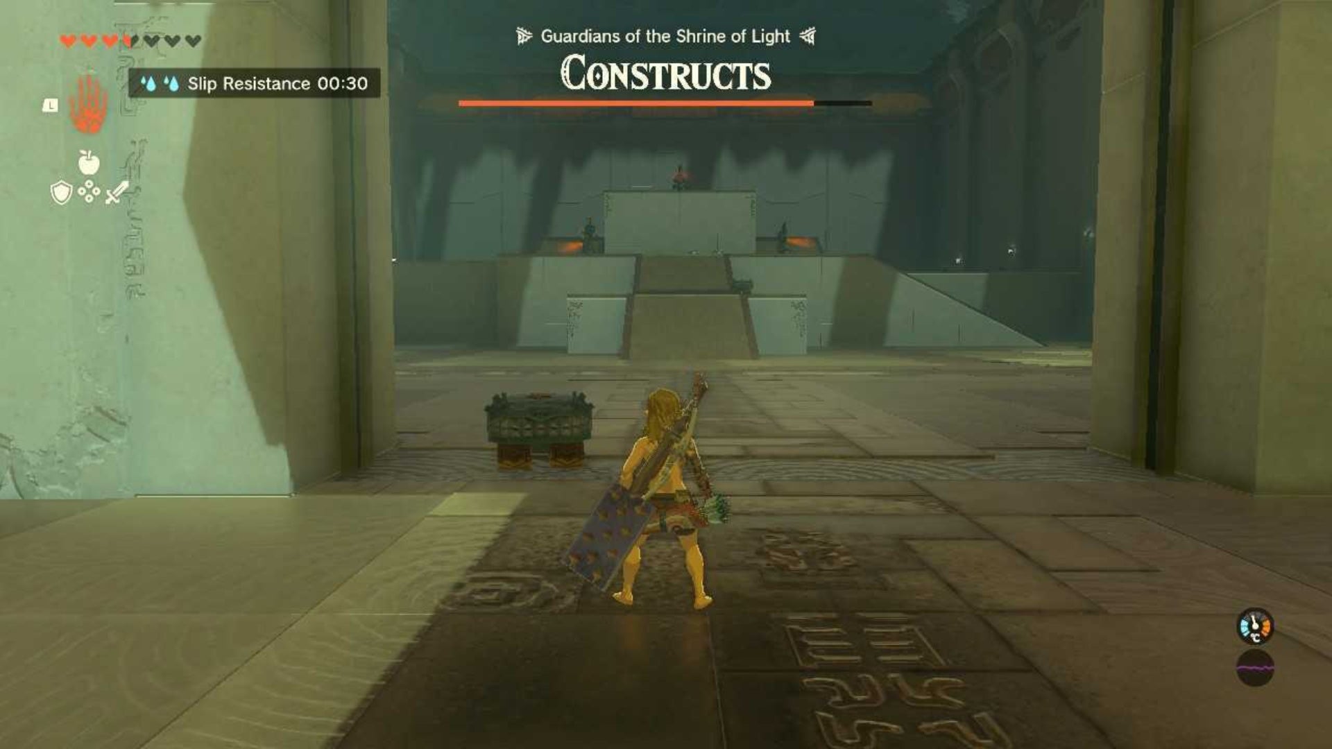 zelda totk mayachideg shrine opening to second shrine area with multiple constructs