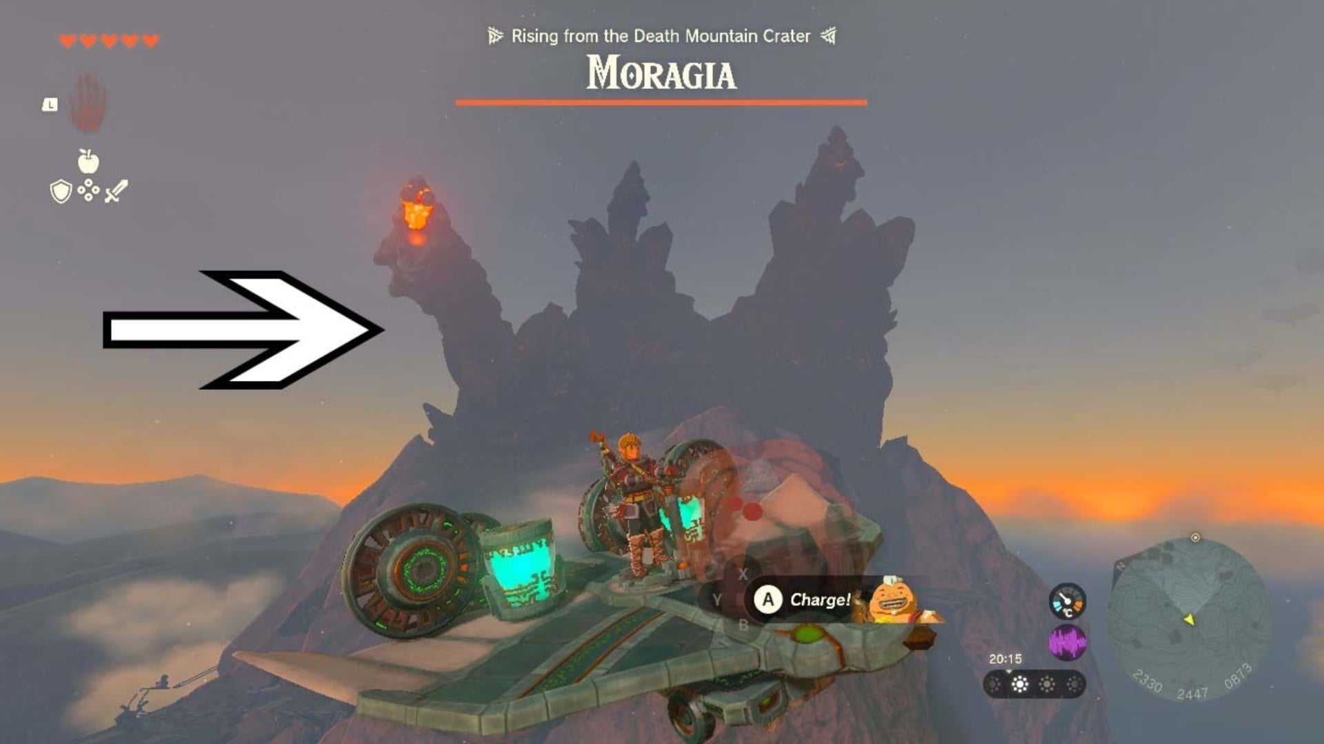 zelda totk moragia boss fight starting head death mountain