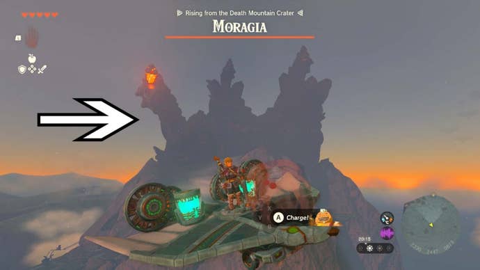 zelda totk moragia boss fight starting head death mountain