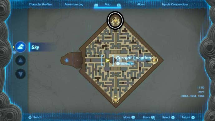 zelda totk north lomei sky labyrinth north gate map location