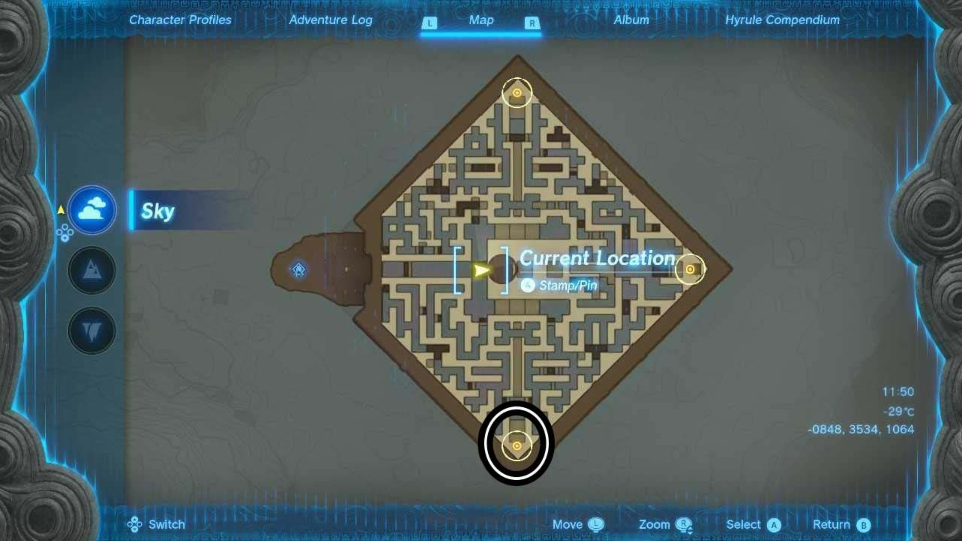 zelda totk north lomei sky labyrinth south gate map location