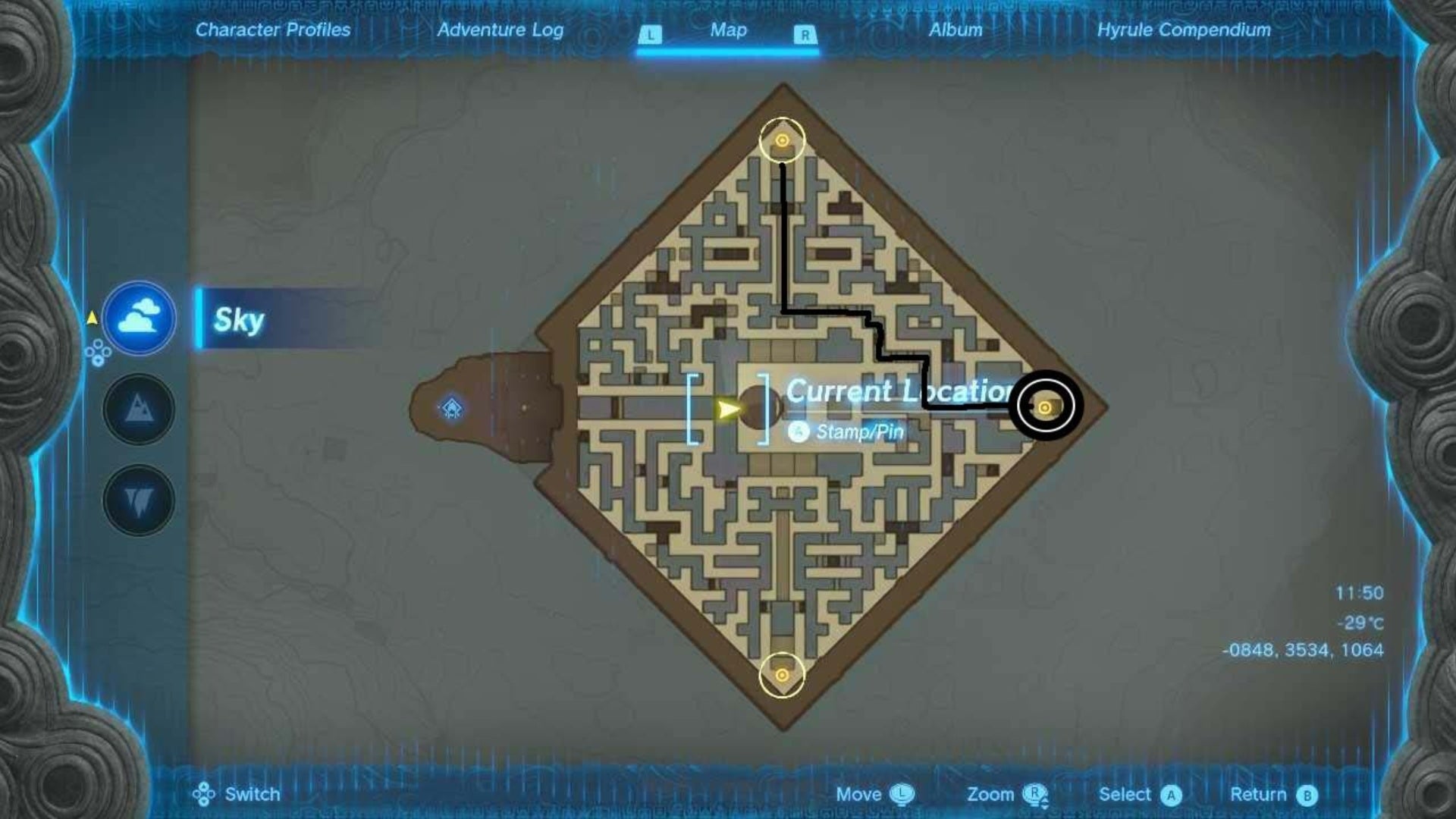 zelda totk north lomei sky shrine route to east zonai gate