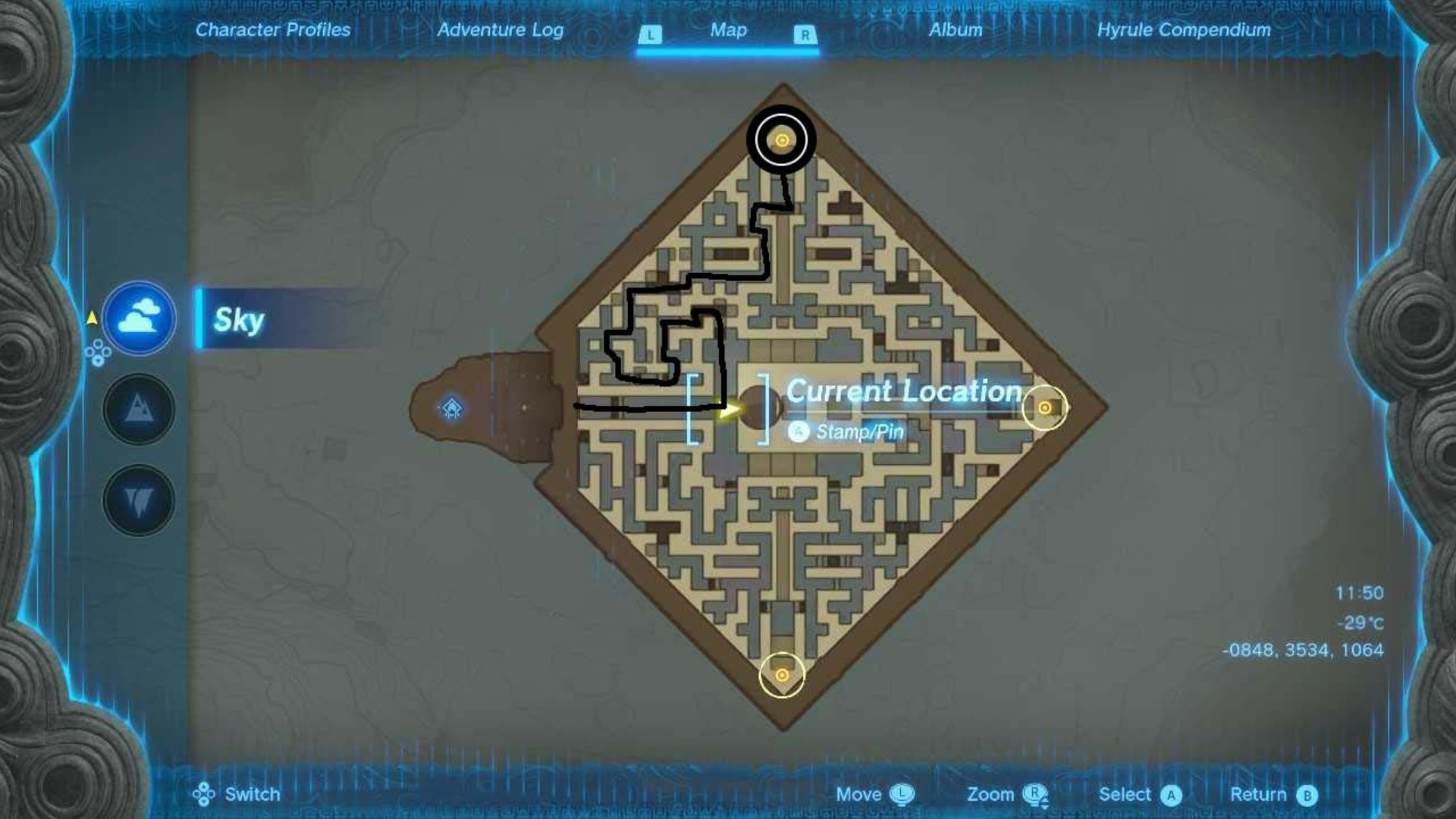 zelda totk north lomei sky shrine route to north zonai gate