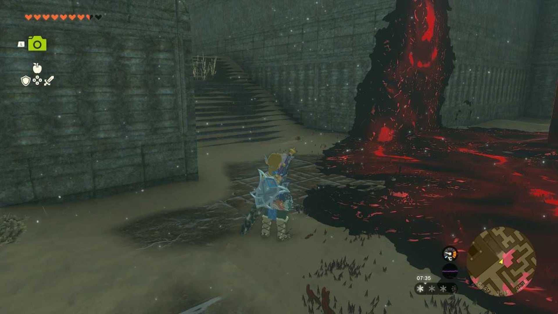 zelda totk north lomei surface labyrinth gloom and path left