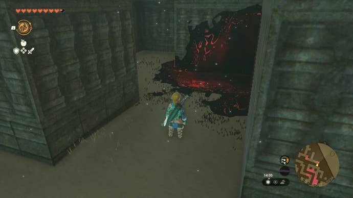 zelda totk north lomei surface labyrinth gloom patch in corner