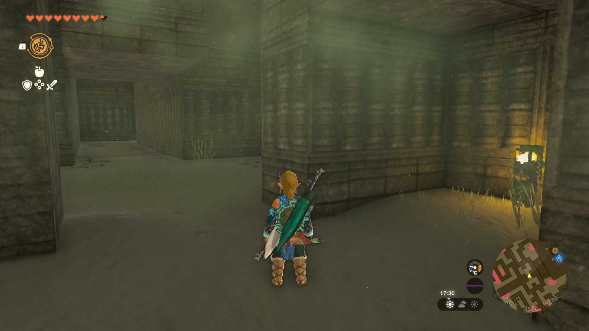 zelda totk north lomei surface labyrinth right turn lamp