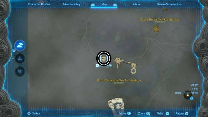 zelda totk north tabantha sky archipelago sages will map location