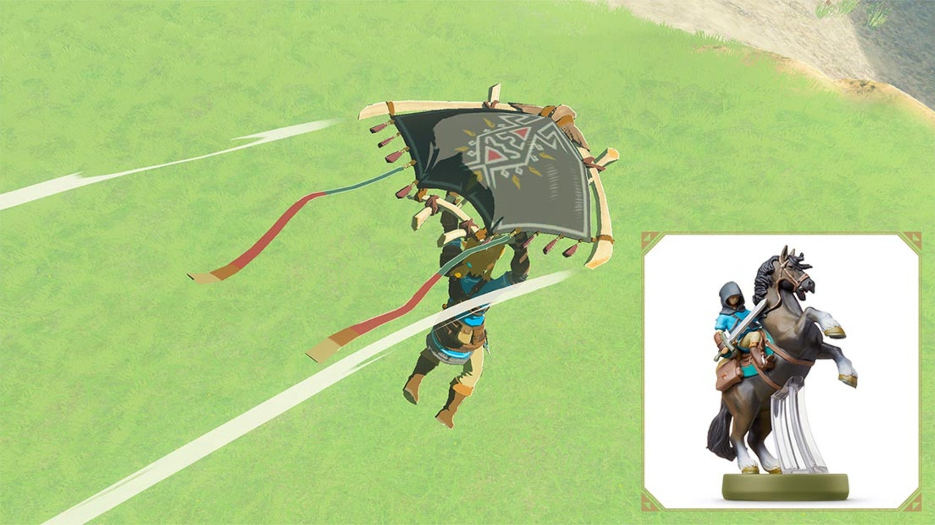 zelda totk official nintendo screenshot link rider amiibo glider design