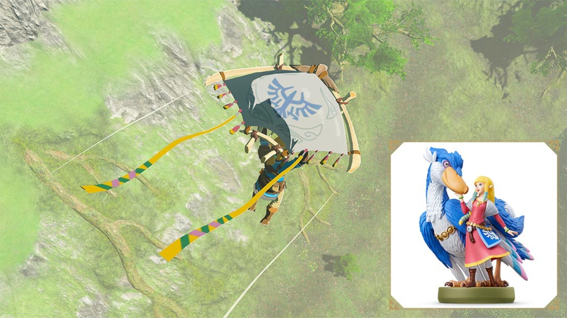 zelda totk official nintendo screenshot zelda and loftwing amiibo glider design