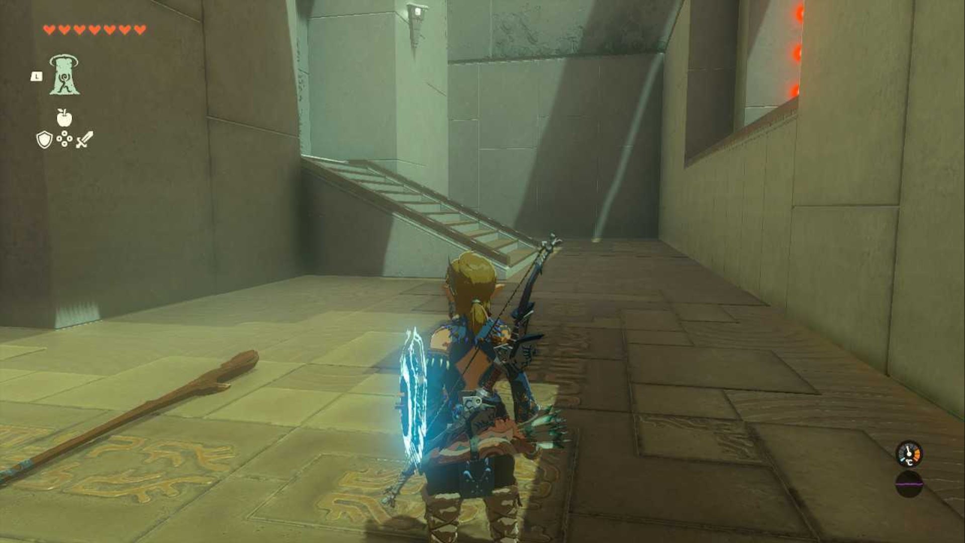 zelda totk orochium shrine link is looking at the first set of steps on his left