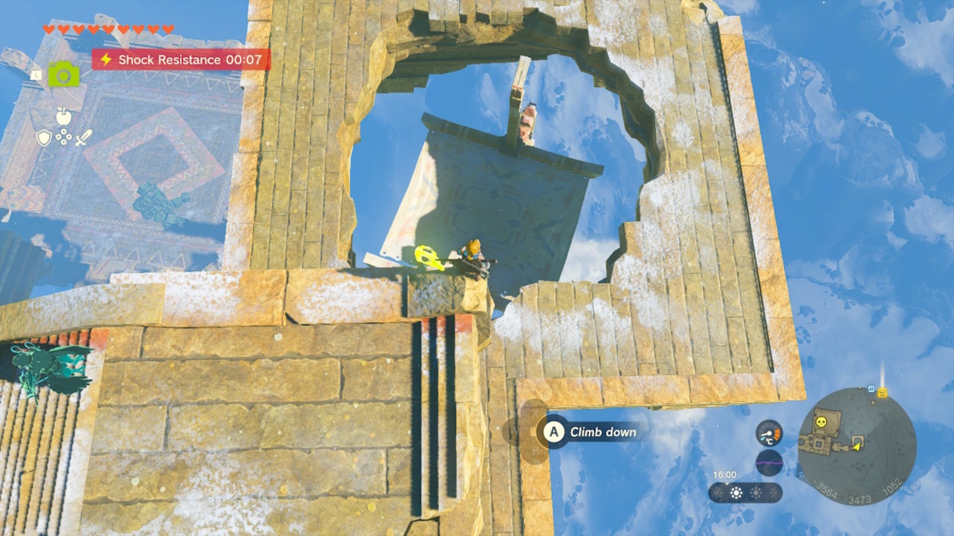 zelda totk platform with hole in it and boat under it again