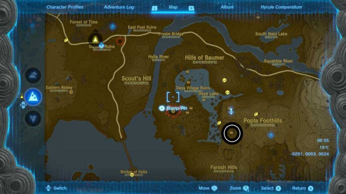 zelda totk popla foothills south well map location