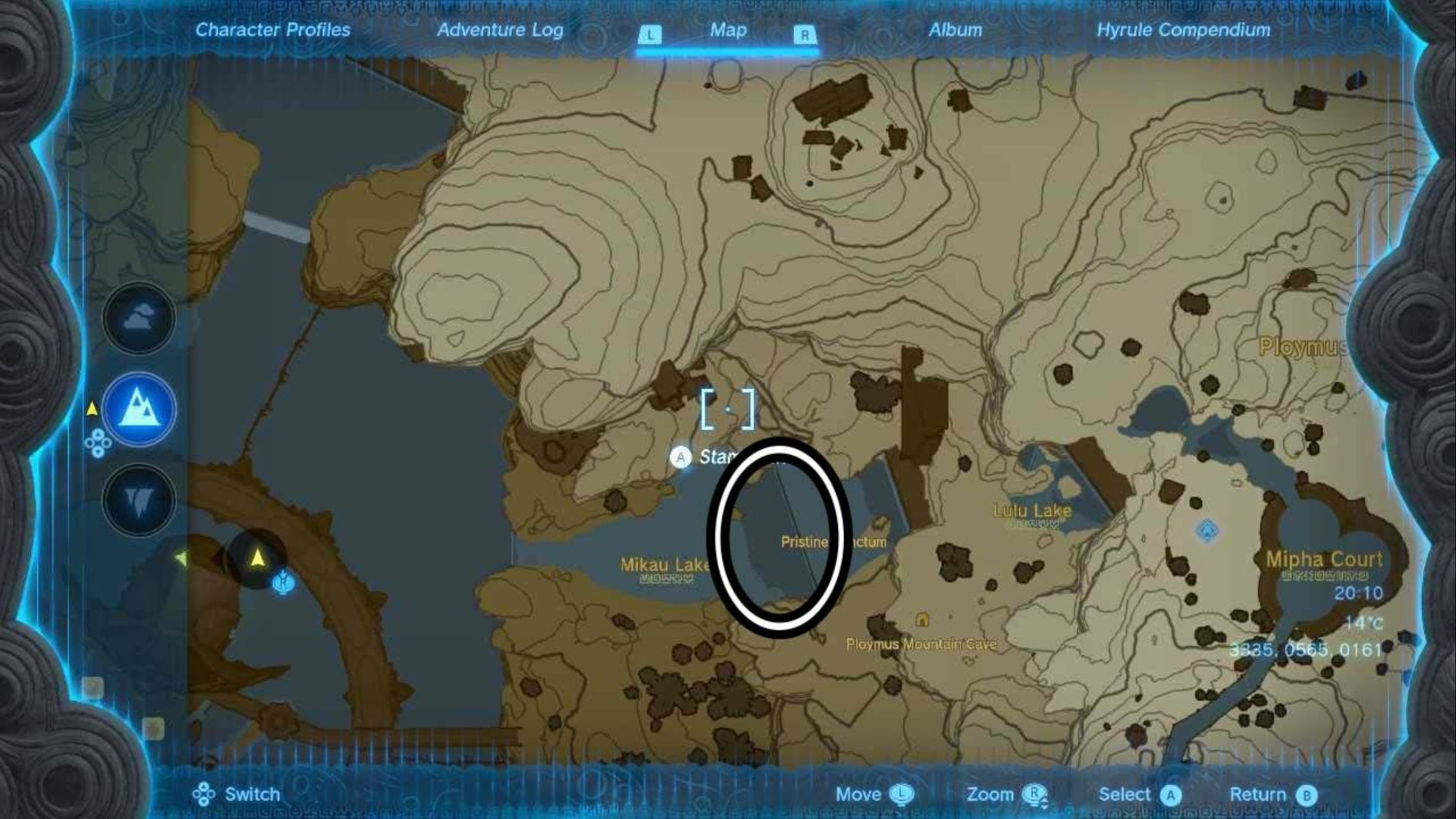 zelda totk pristine sanctum secret entrance waterfall map location