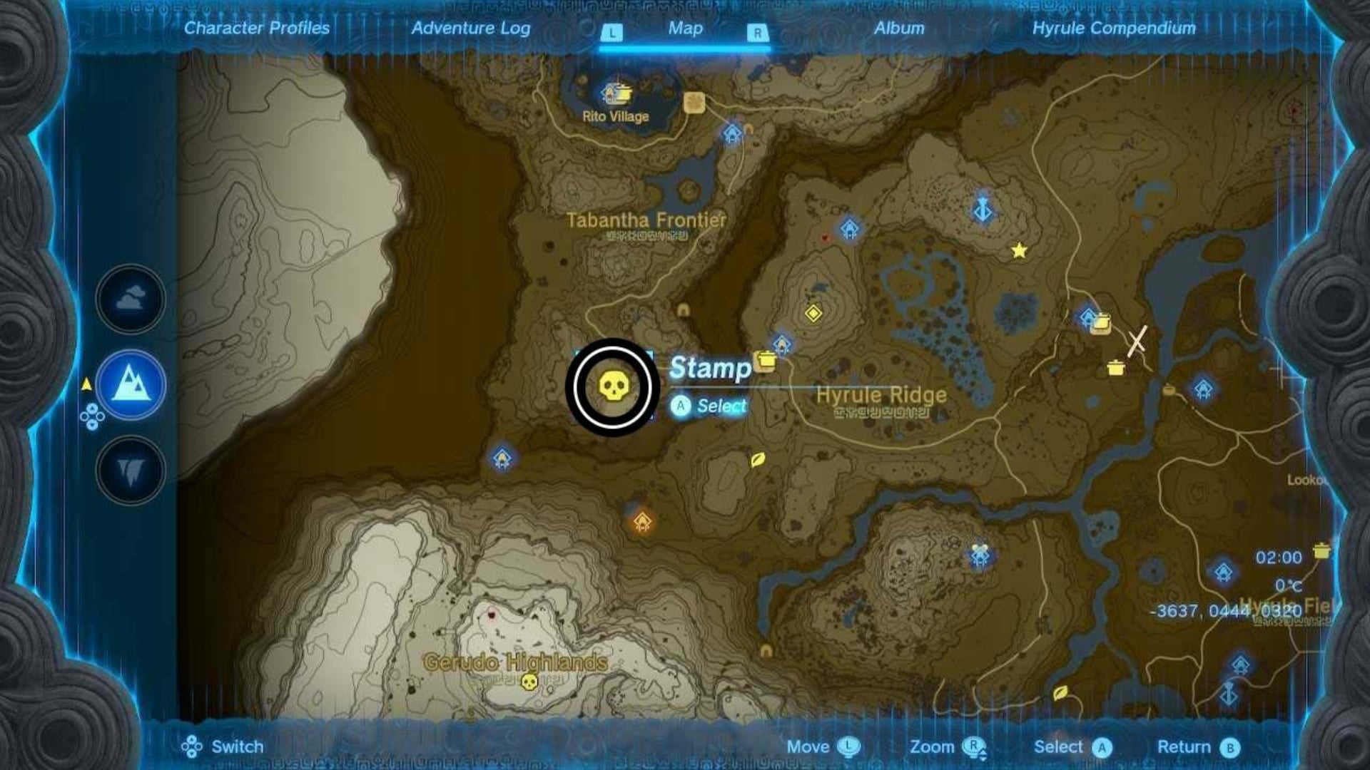 zelda totk rayne highlands flame gleeok map location