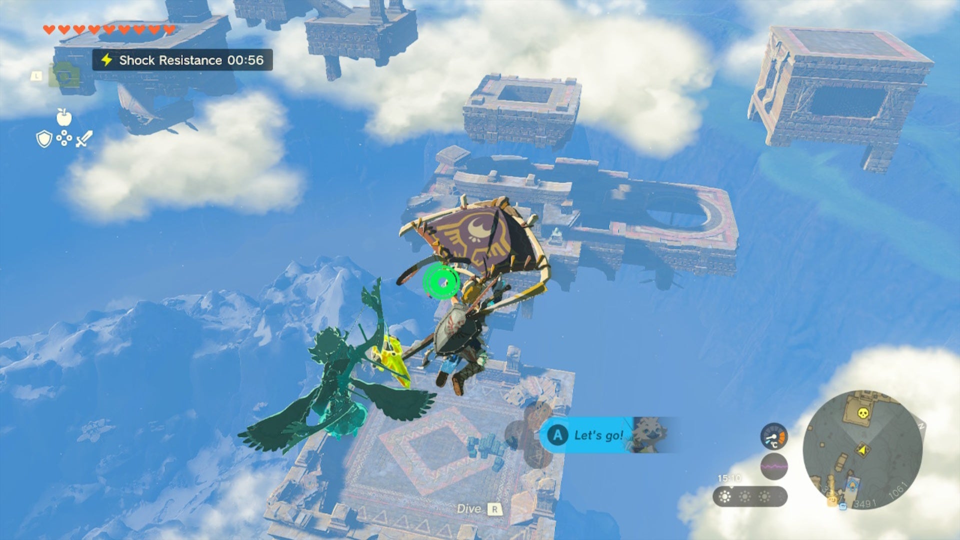 zelda totk rising island chain link gliding over flux construct