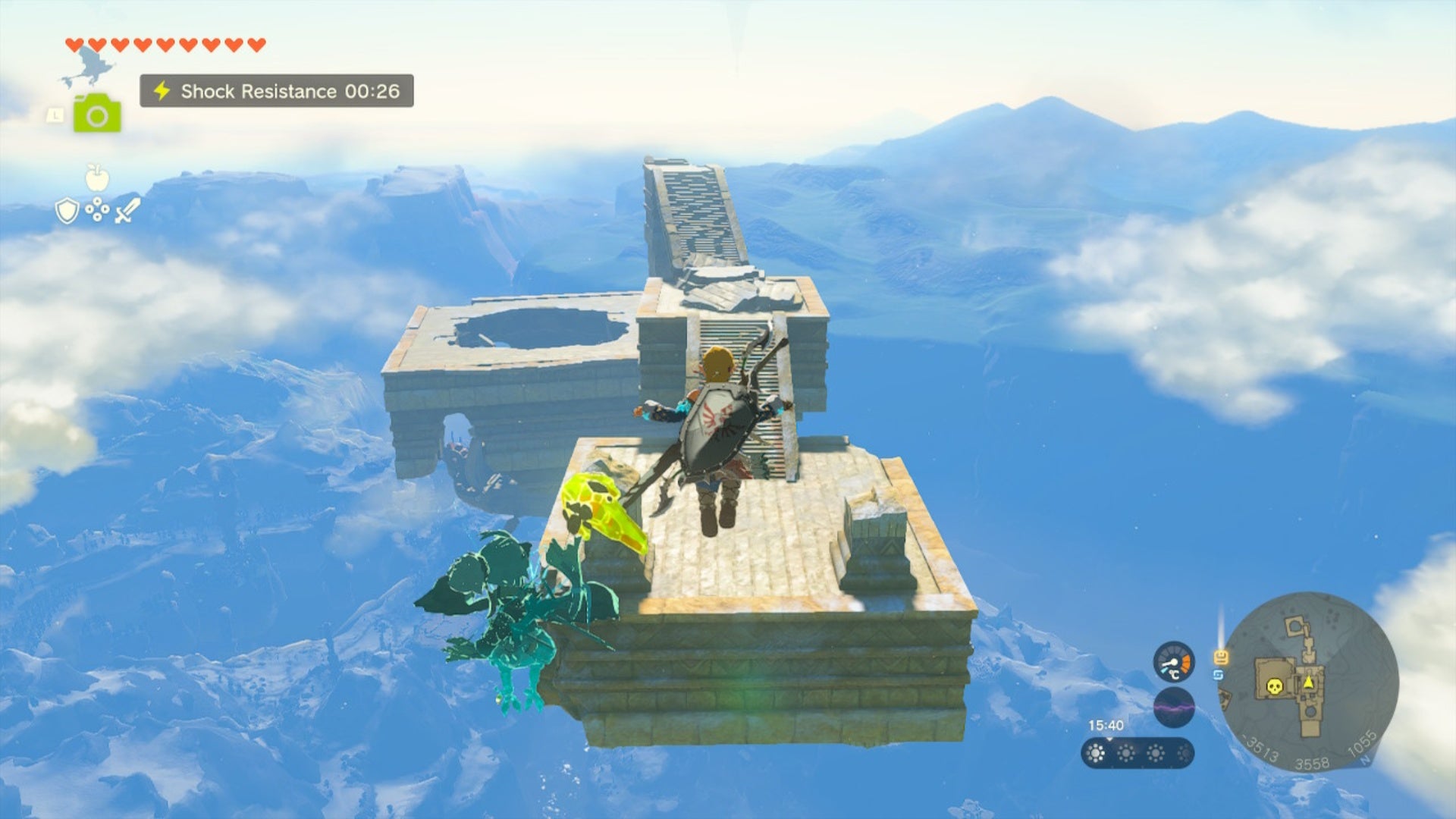 zelda totk rising island chain link in air facing another island with stairs and hole