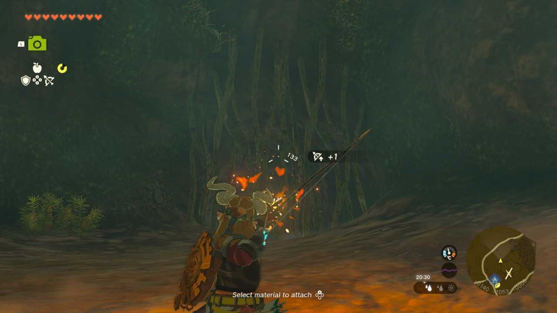 zelda totk rubber armor chest piece link burning vines