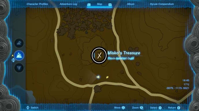 zelda totk rubber armor chest piece map location