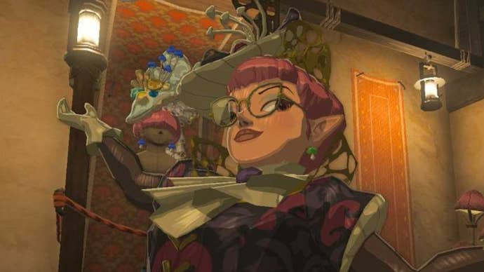 zelda totk showing off cece hateno village