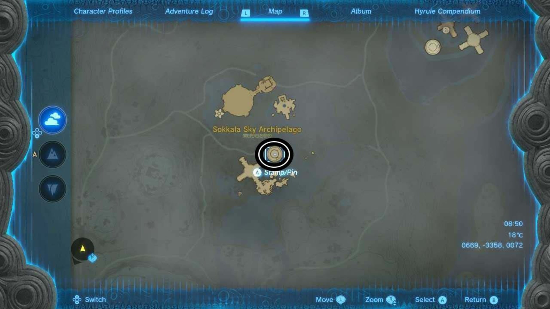 zelda totk sokkola sky archipelago sages will map location