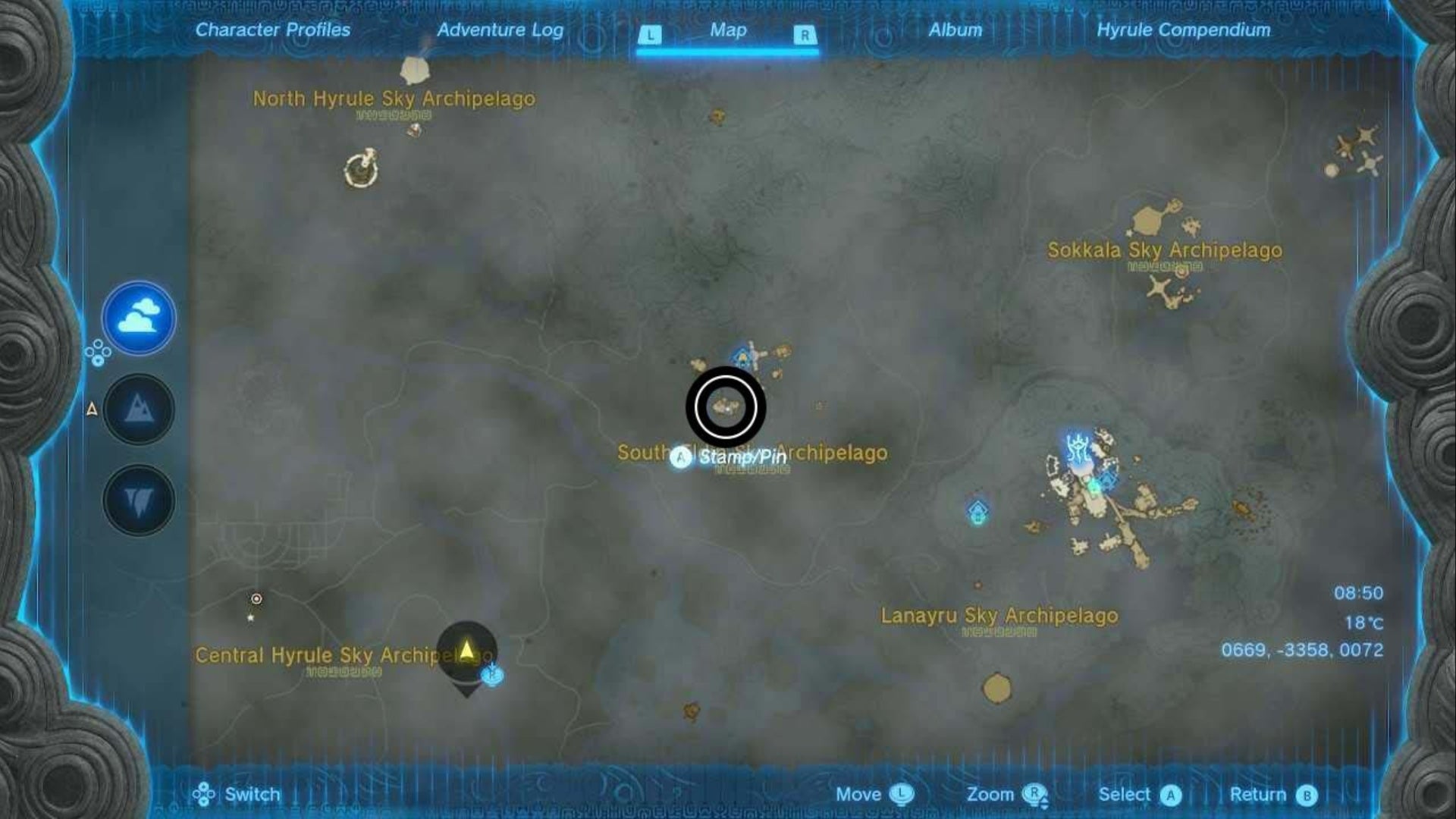 zelda totk south eldin sky archipelago sages will map location