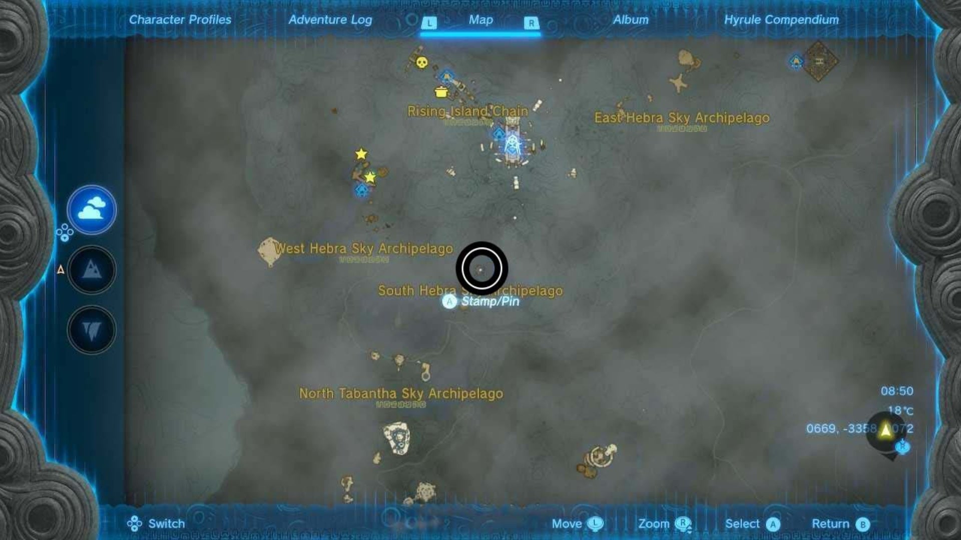 zelda totk south hebra sky archipelago sages will map location