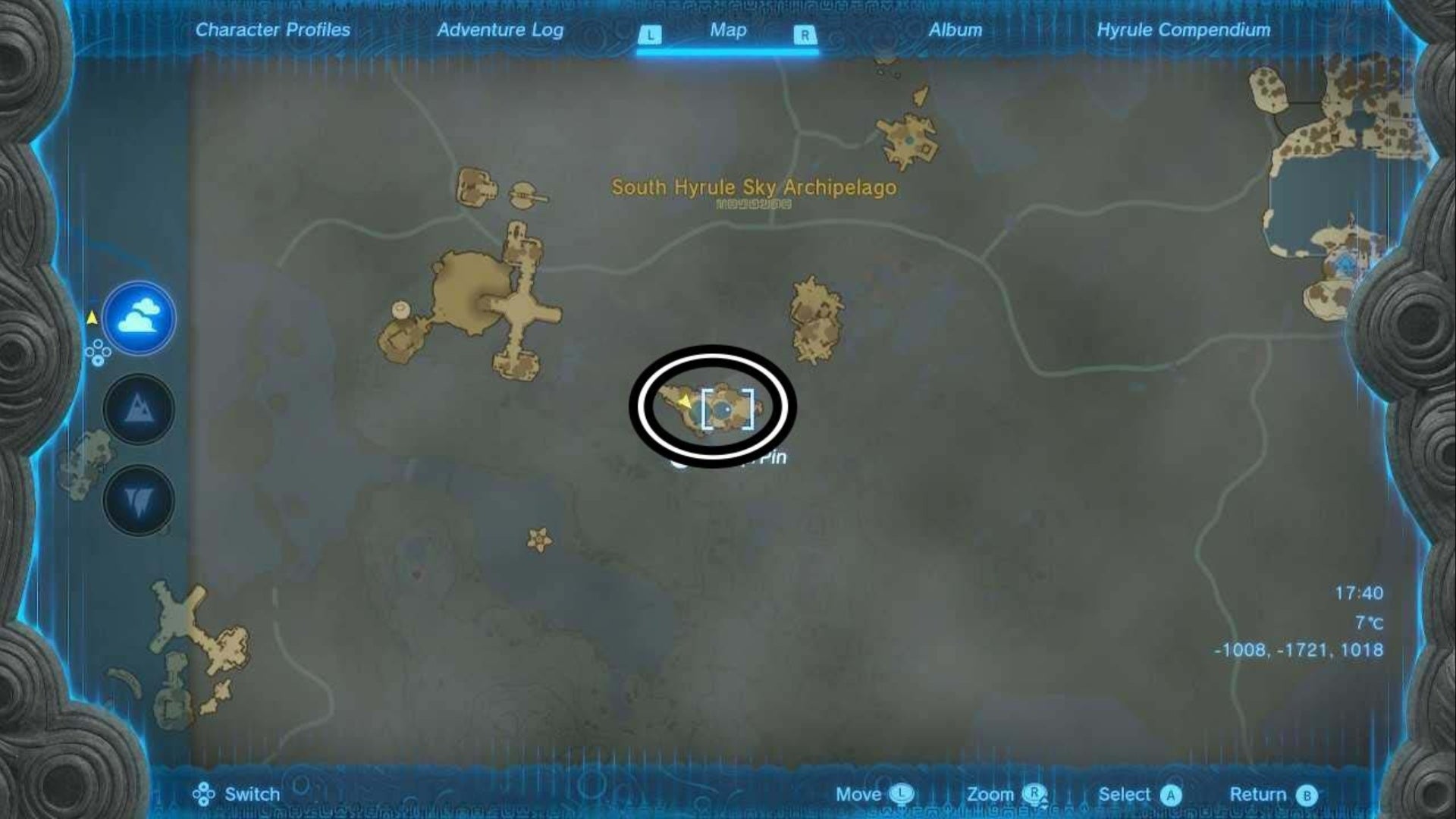zelda totk south hyrule sky archipelago sages will map location