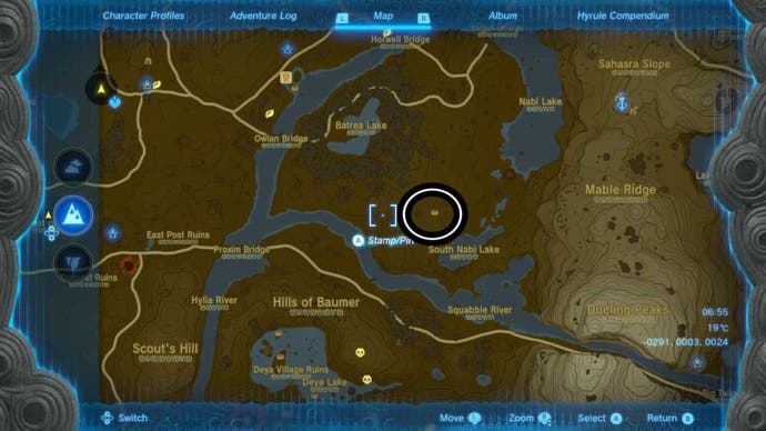 zelda totk south nabi lake well map location