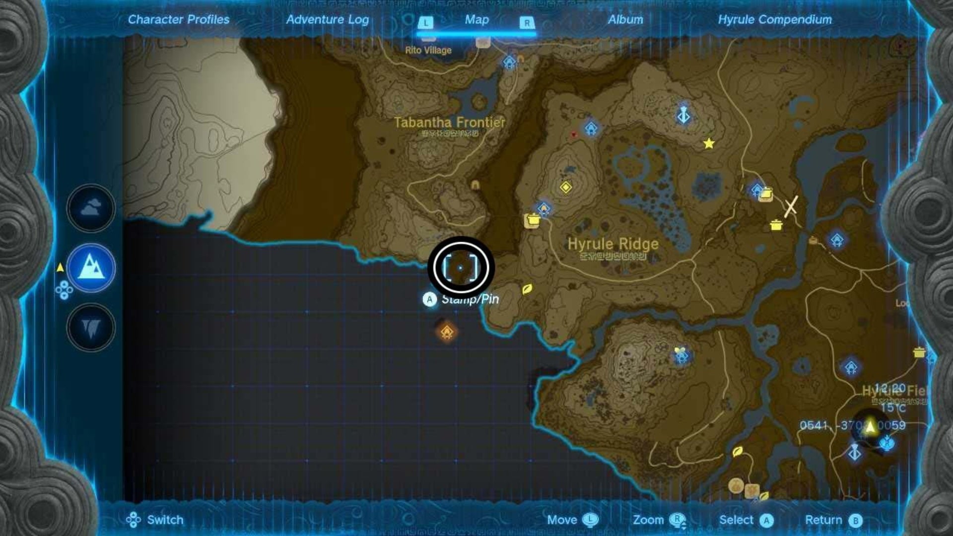 zelda totk tangar canyon stone talus map location