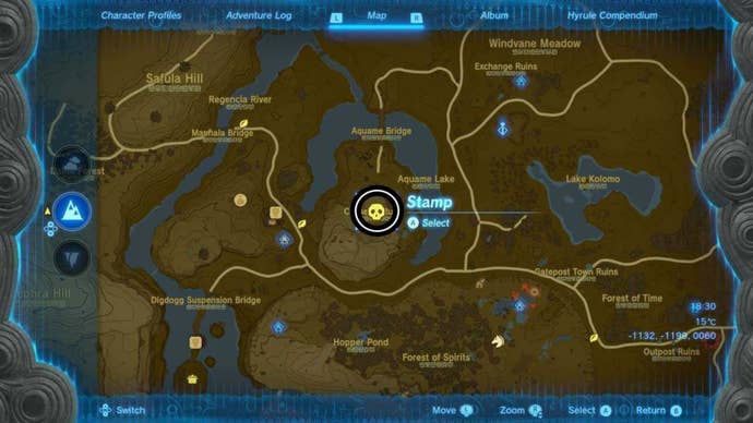 zelda totk thunder gleeok Coliseum Ruins map location