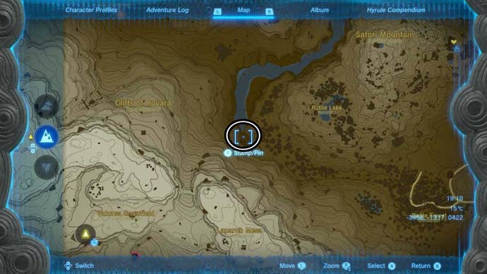 zelda totk tip of tamio river map location