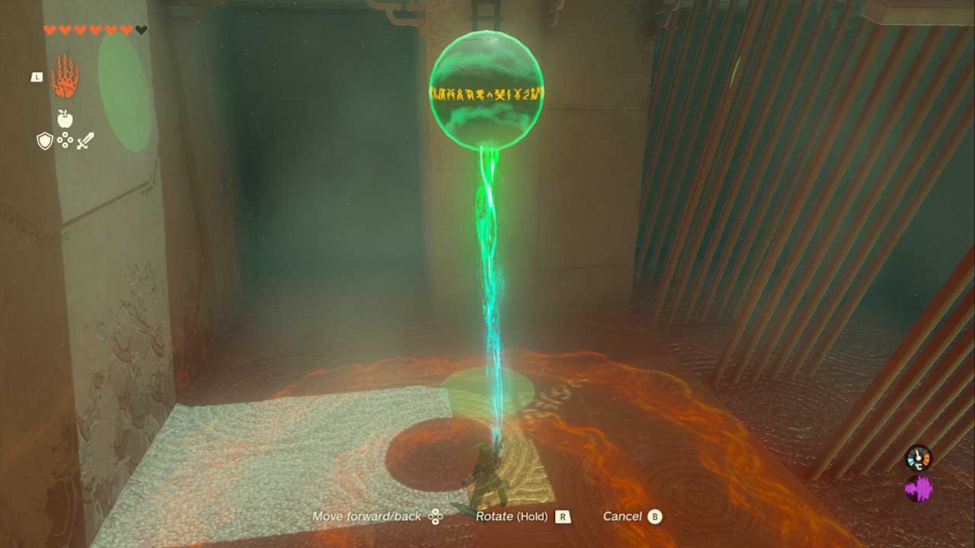 zelda totk tukarok shrine link raising orb against ladder wall
