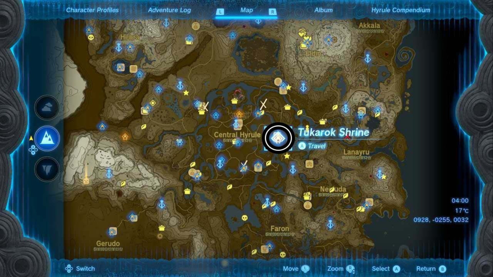 zelda totk tukarok shrine map location