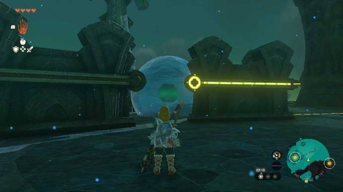 zelda totk water temple pipe three power line gap with bubble