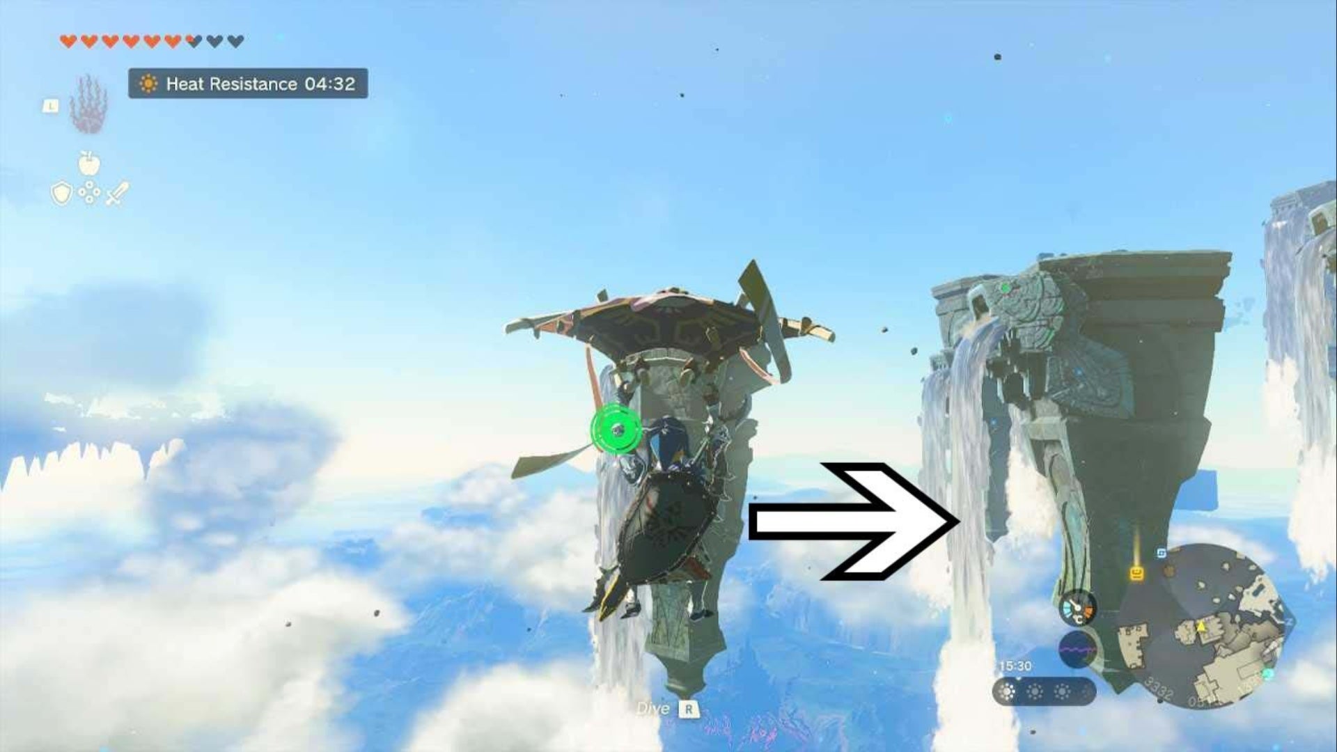 zelda totk wellspring island second waterfall route waterfall one