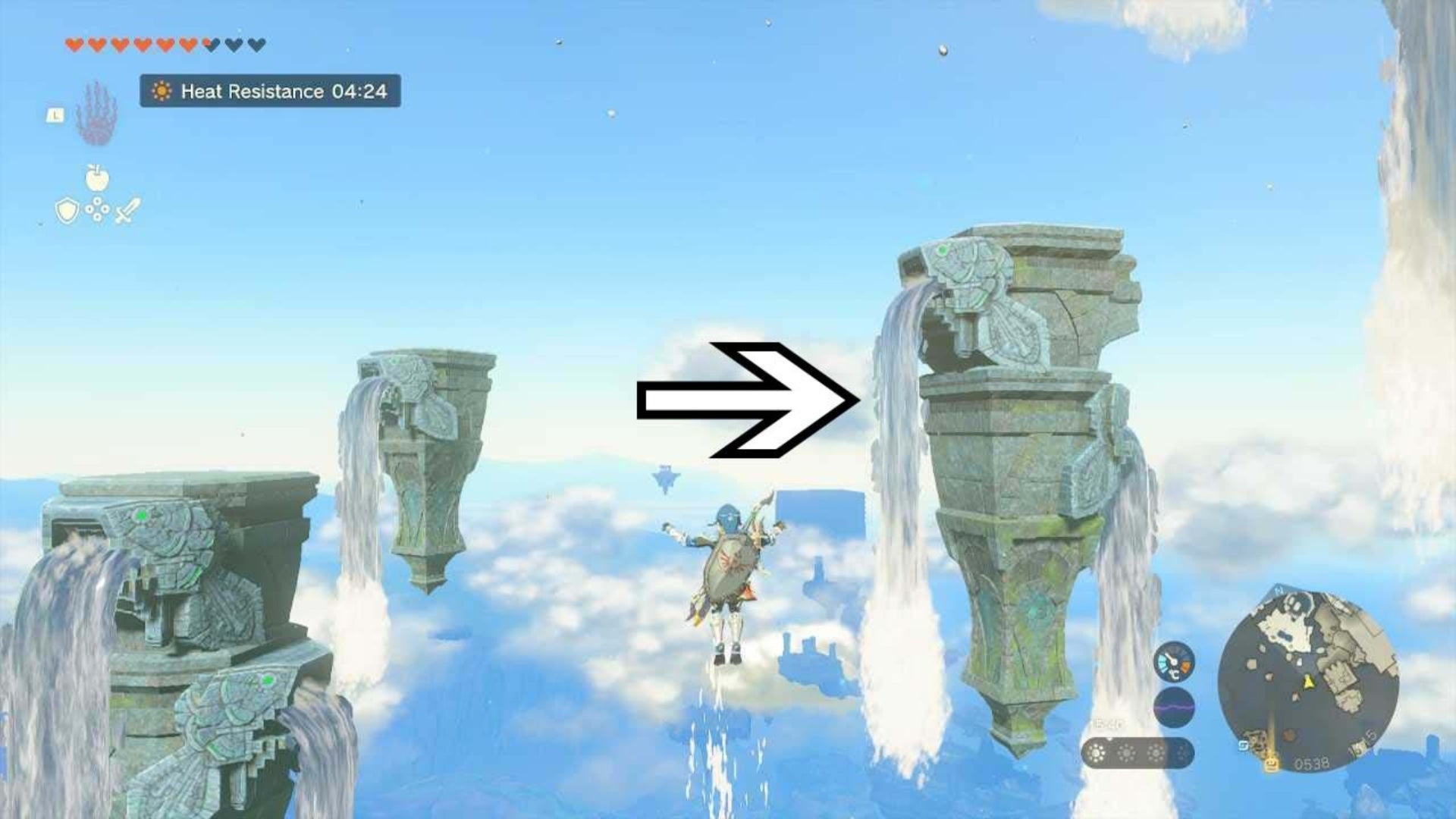 zelda totk wellspring island second waterfall route waterfall two