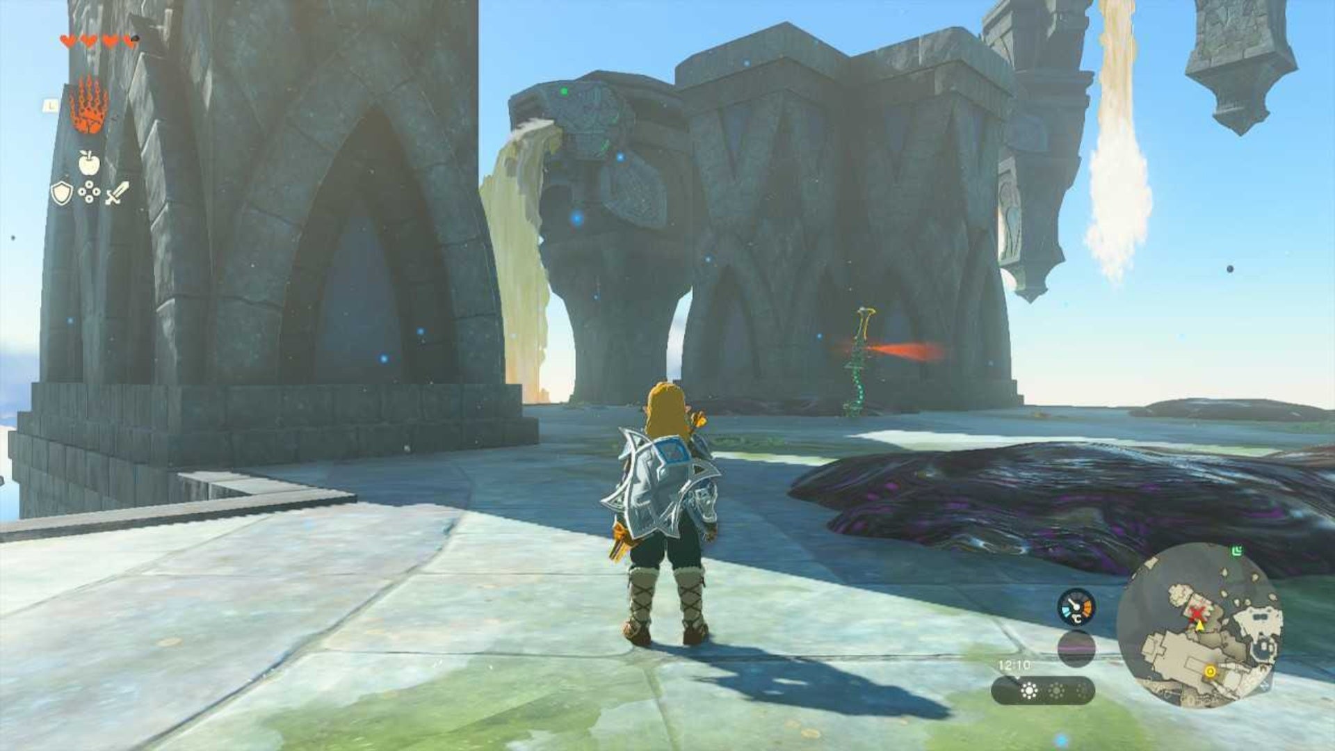 zelda totk wellspring island solo construct and waterfall