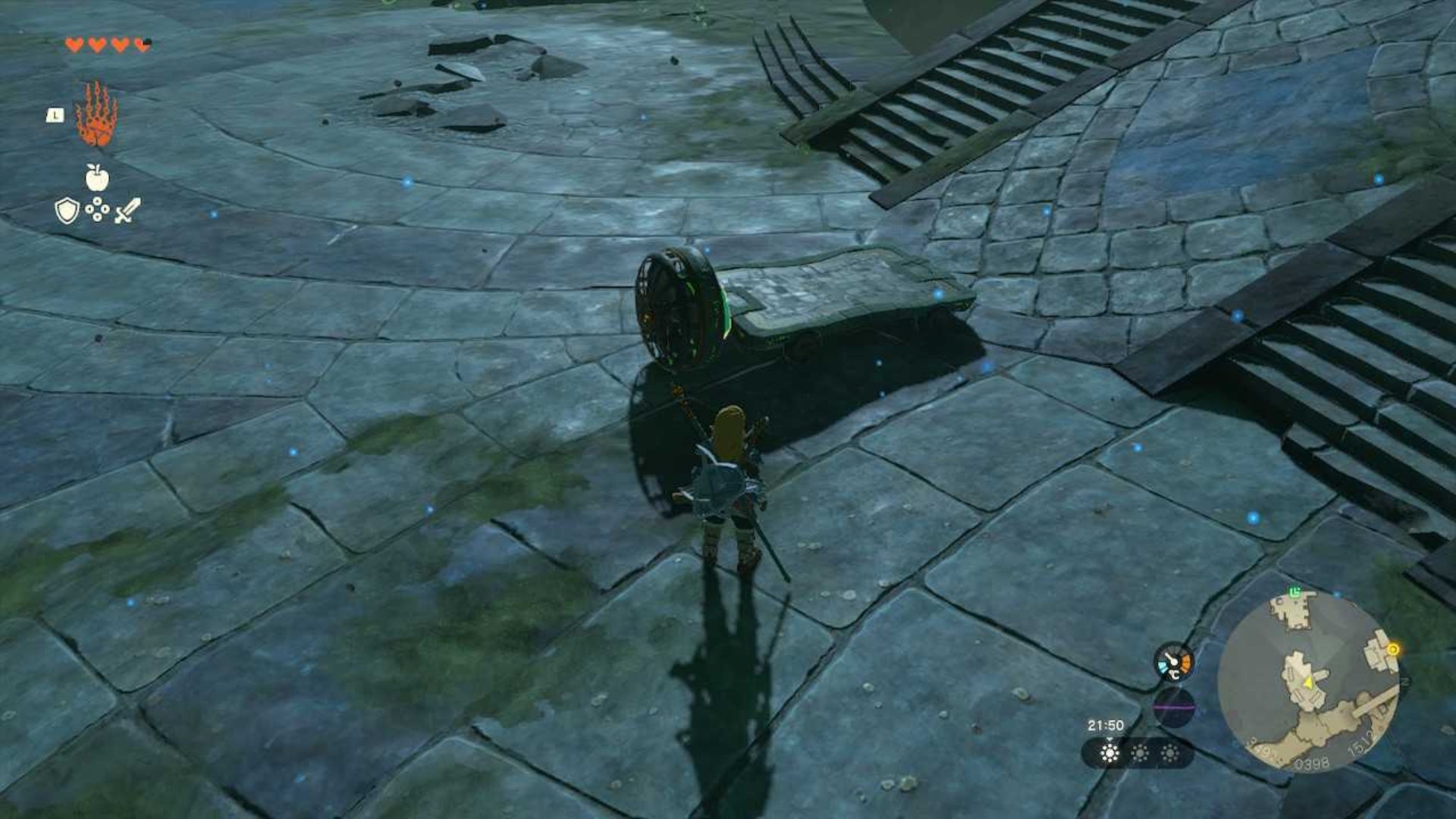 zelda totk wellspring island zonai wheel slab with fan on back