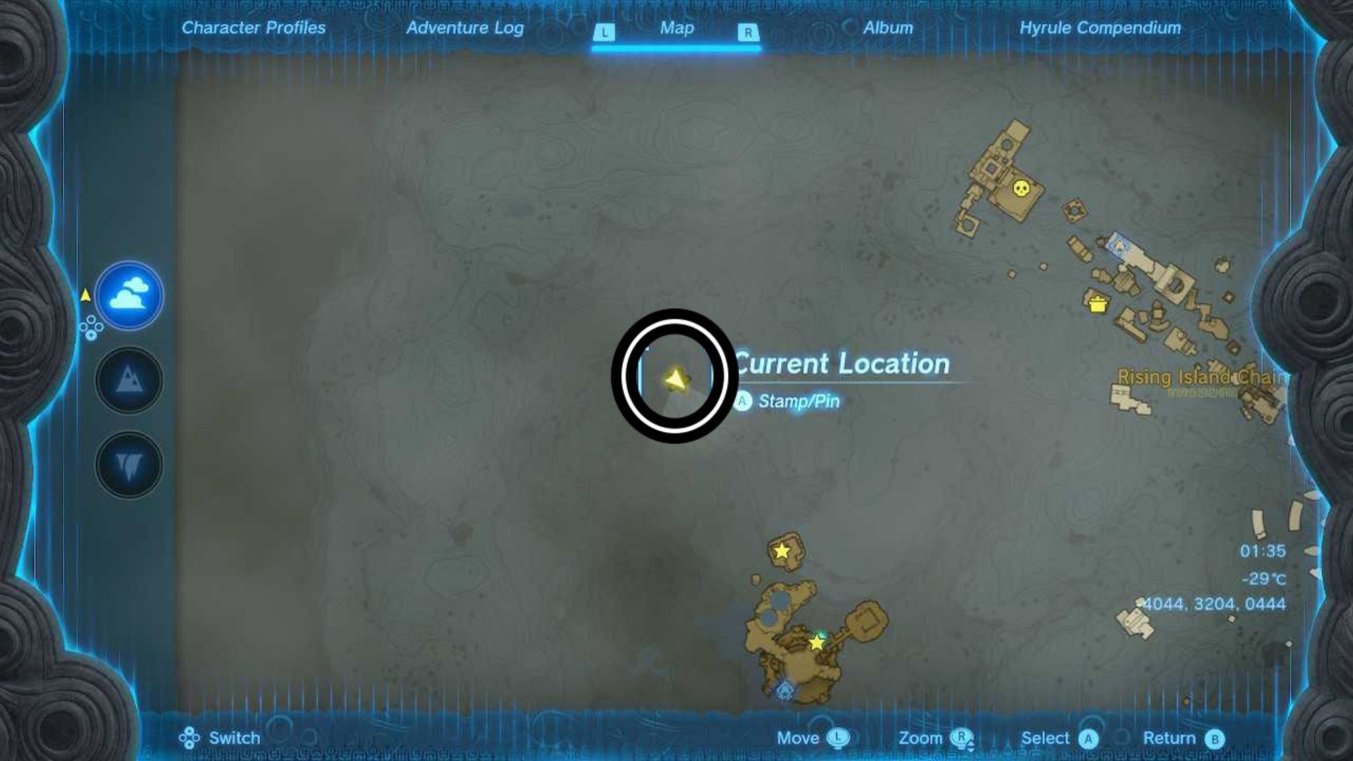 zelda totk west hebra sky archipelago ancient table map location