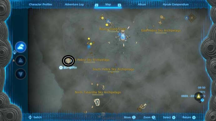 zelda totk west hebra sky archipelago sages will map location