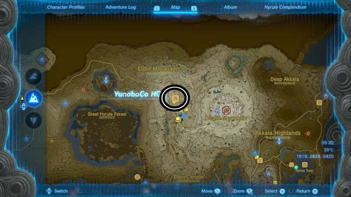 zelda totk yunoboco hq map location